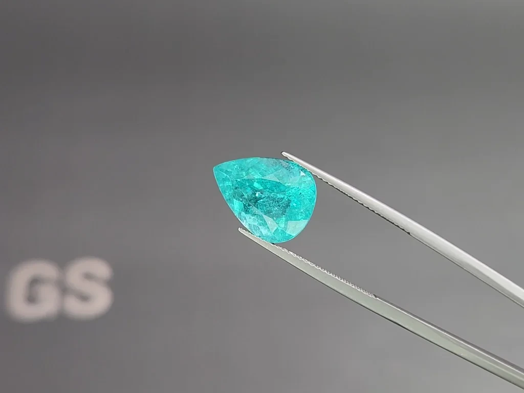 Neon blue Paraiba tourmaline in pear cut 6.84 carats, Mozambique Image №3
