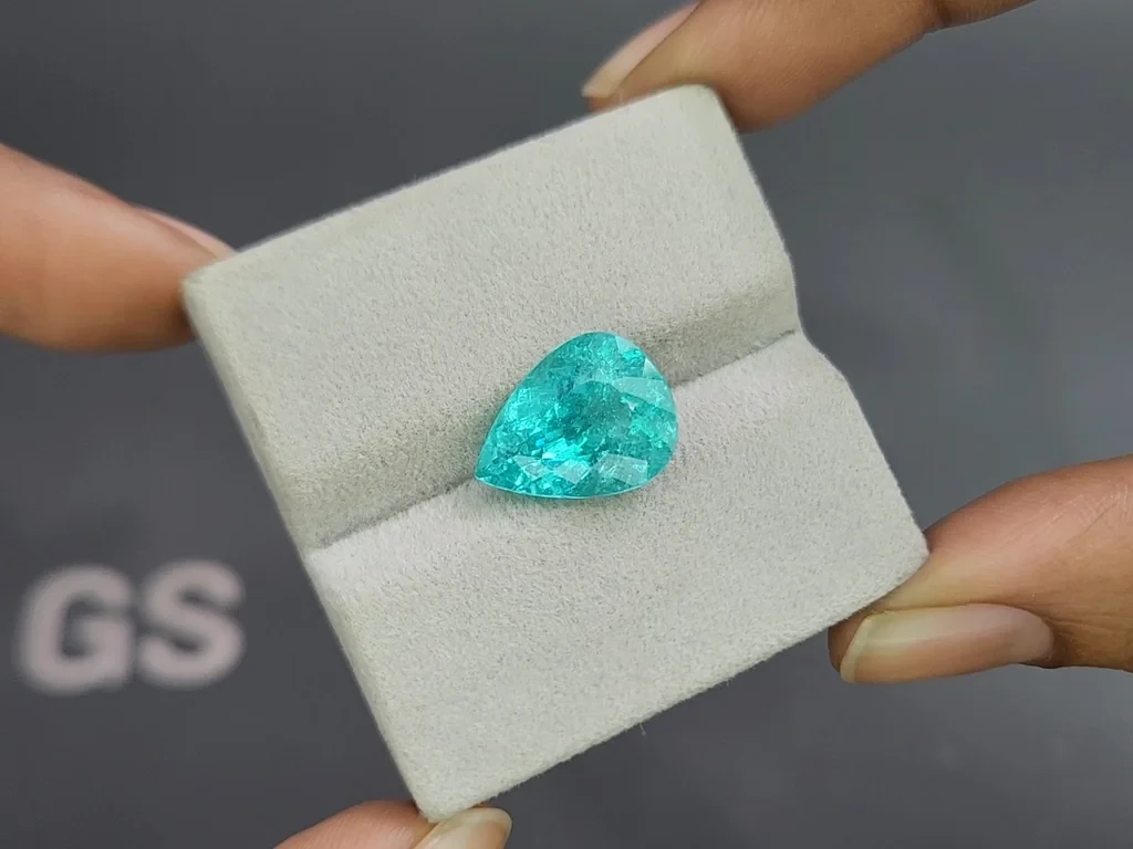 Neon blue Paraiba tourmaline in pear cut 6.84 carats, Mozambique Image №4