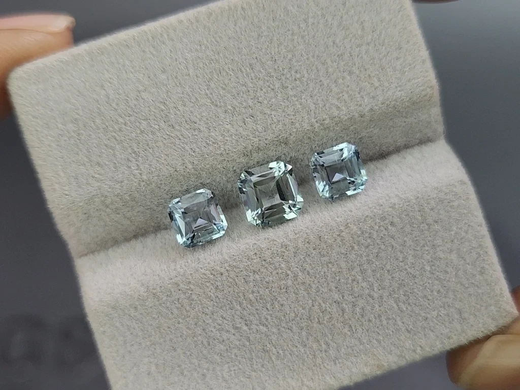 Set of aquamarines octagon cut 2.07 carats, Madagascar Image №4