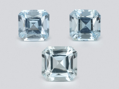 Set of aquamarines octagon cut 2.07 carats, Madagascar photo