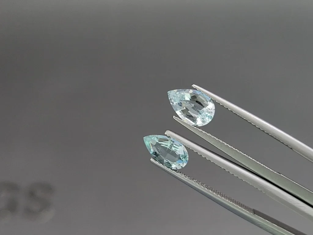 Set of aquamarines in pear cut 3.12 carats, Madagascar Image №3