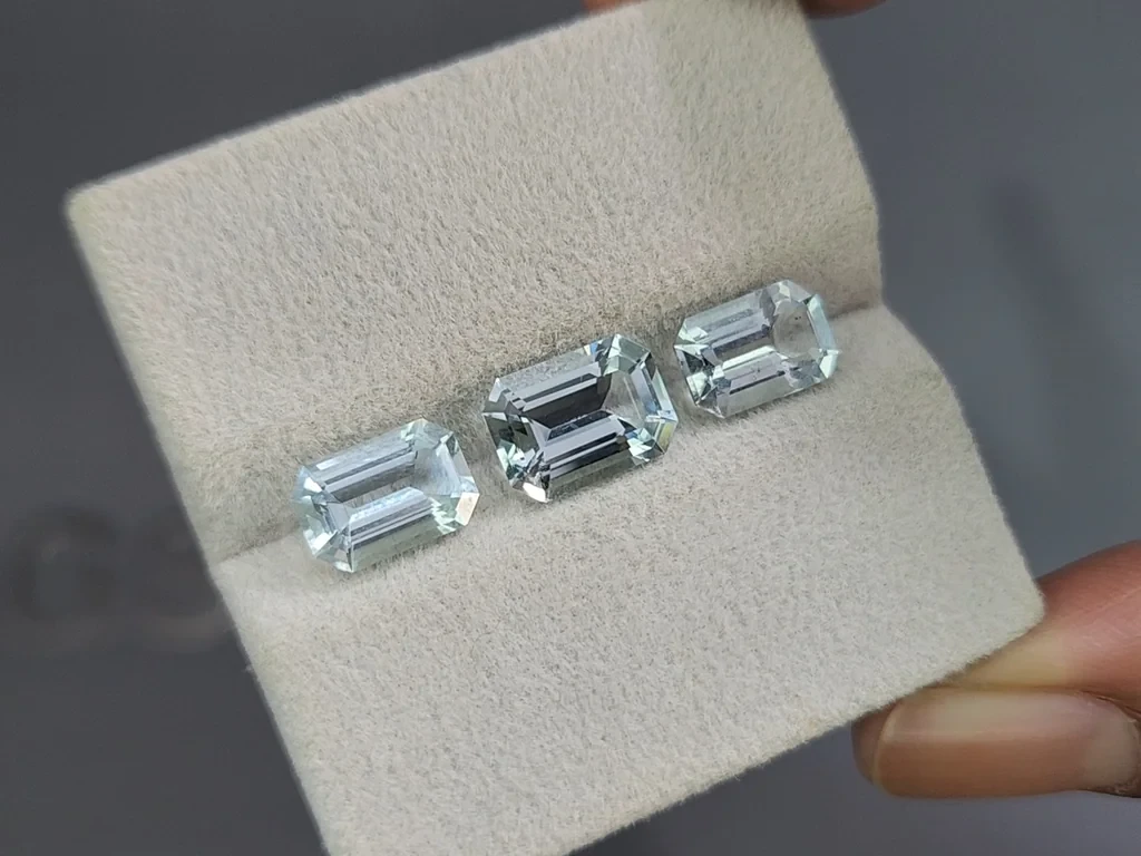 Set of aquamarines octagon cut 5.24 carats, Madagascar Image №5