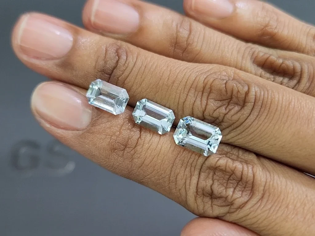 Set of aquamarines octagon cut 5.24 carats, Madagascar Image №2