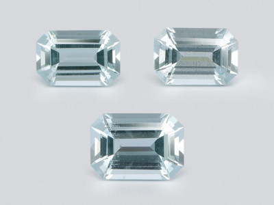 Set of aquamarines octagon cut 5.24 carats, Madagascar photo
