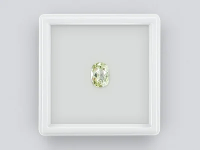 Cushion cut yellow-green amblygonite 1.66 ct photo