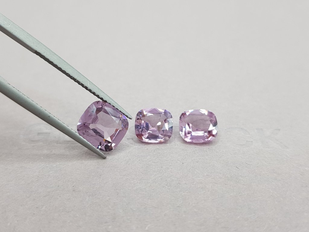 Cushion cut lilac spinel set 4.85 ct Image №4