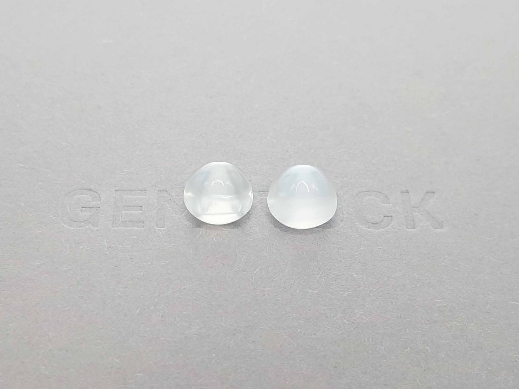 Pair of cabochon cut moonstones 8.11 ct, Burma Image №1