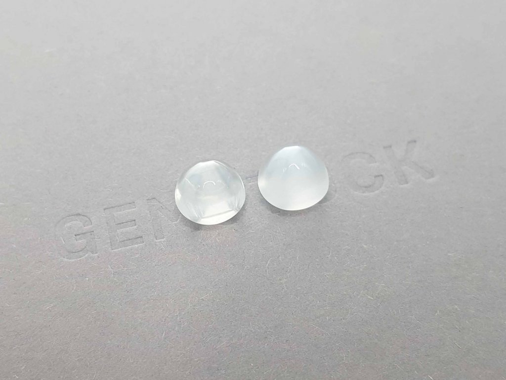 Pair of cabochon cut moonstones 8.11 ct, Burma Image №2