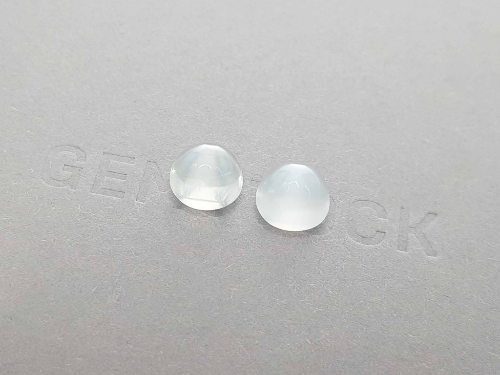 Pair of cabochon cut moonstones 8.11 ct, Burma Image №3