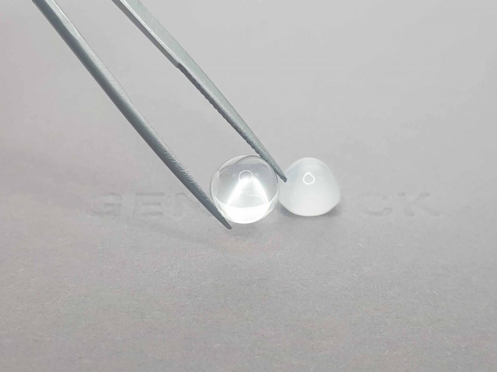 Pair of cabochon cut moonstones 8.11 ct, Burma Image №4