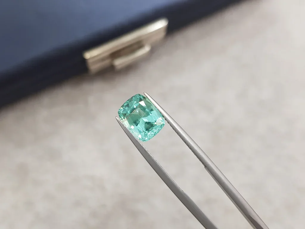 Intense greenish-blue tourmaline Paraiba from Mozambique 3.17 ct Image №3