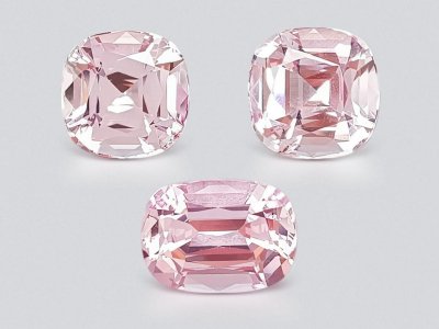 Pink morganite set in cushion cut 23.37 ct, Mozambique photo