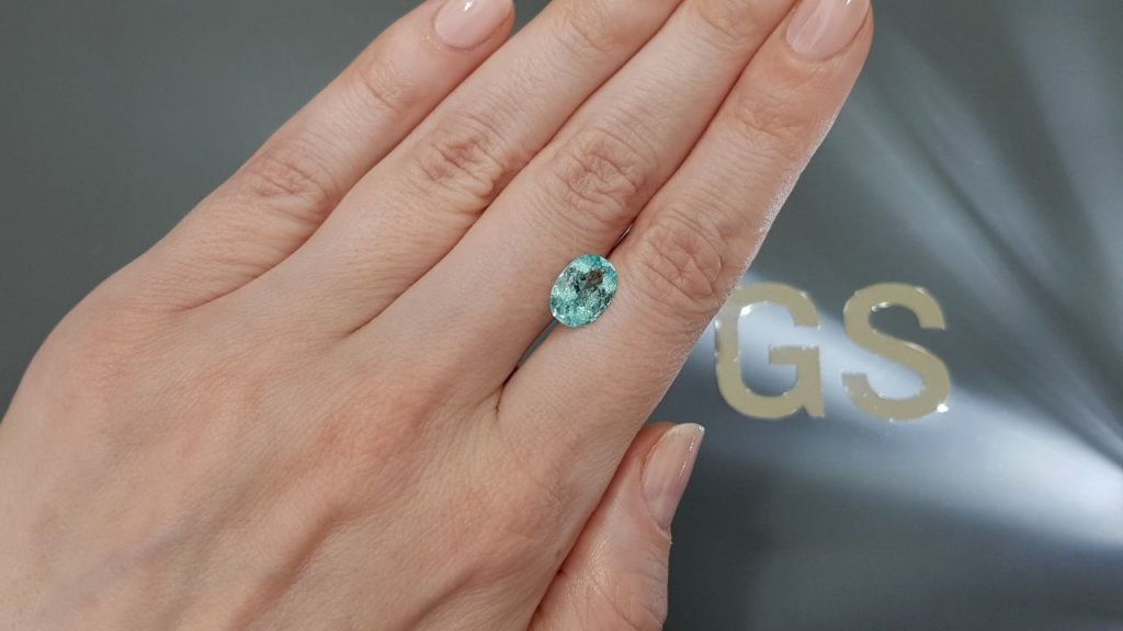 Bluish-green Paraiba tourmaline in oval cut 2.35 ct, Mozambique Image №2