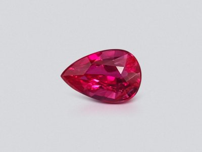 Unheated Pigeon's Blood red ruby in pear cut 1.01 carats, Mozambique  photo