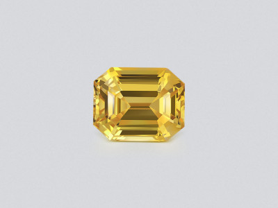 Unheated Vivid Yellow sapphire octagon cut 5.49 carats, Sri Lanka photo