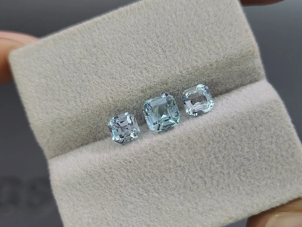 Set of aquamarines octagon cut 1.92 carats, Madagascar Image №4