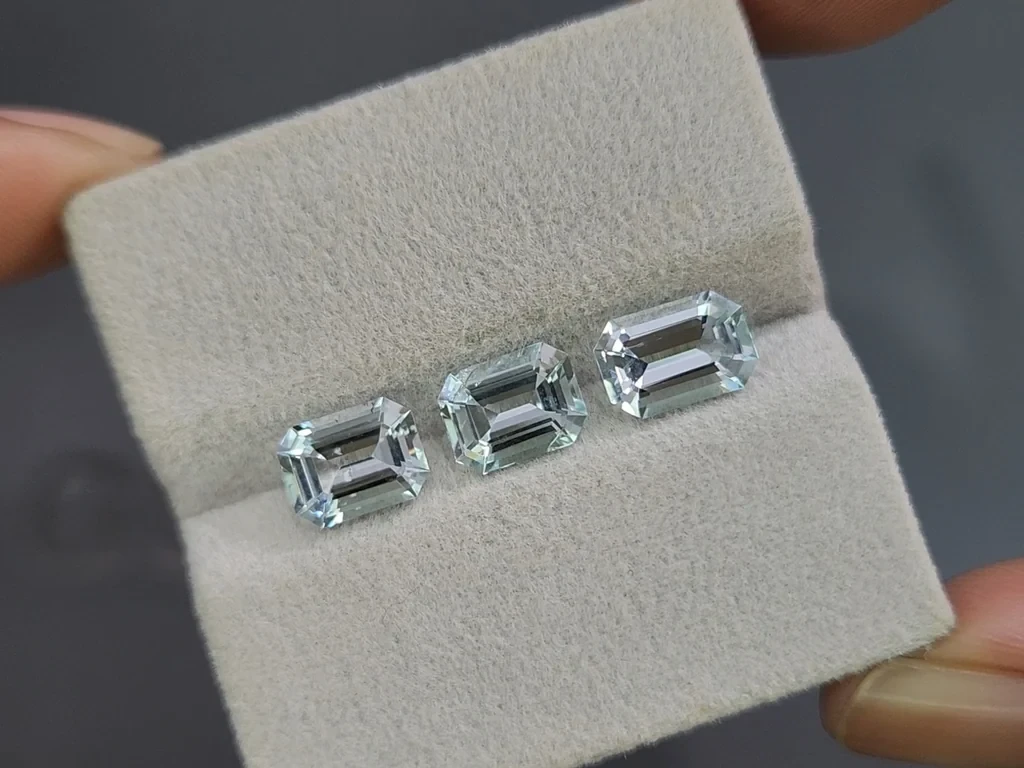 Set of aquamarines octagon cut 4.28 carats, Madagascar Image №5