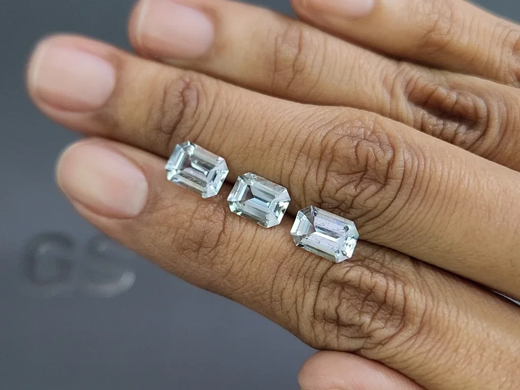Set of aquamarines octagon cut 4.28 carats, Madagascar Image №2