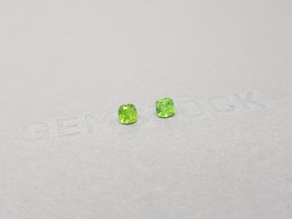 Pair of cushion cut tsavorite garnets 0.68 ct Image №2