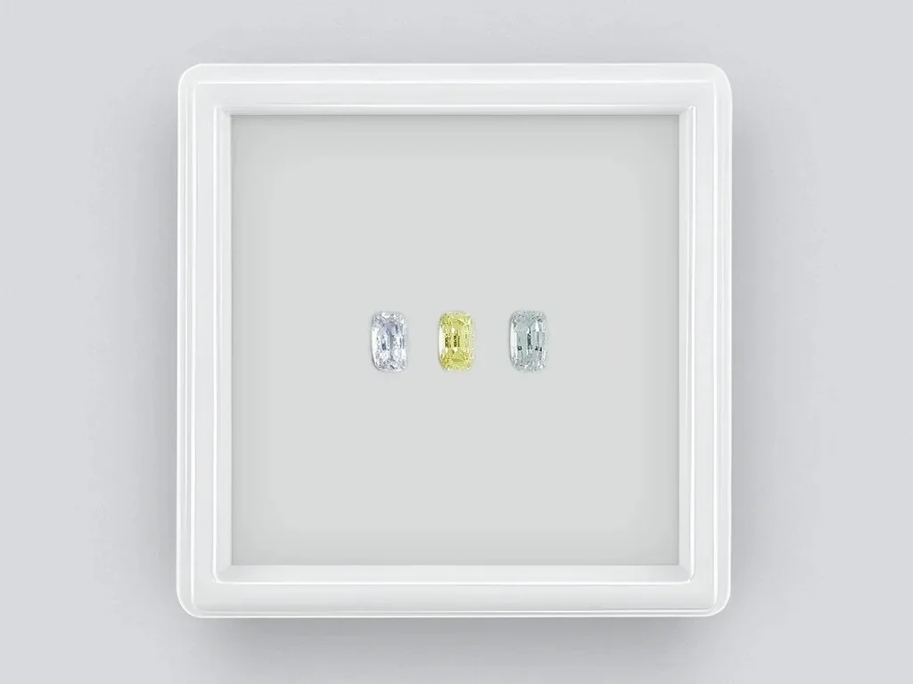 Set of cushion cut colored sapphires 0.99 ct  Image №1