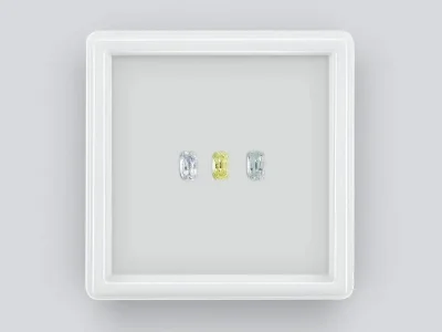 Set of cushion cut colored sapphires 0.99 ct  photo