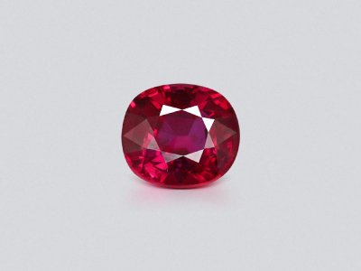 Unheated cushion cut Pigeon blood ruby 1.14 carats, Mozambique  photo