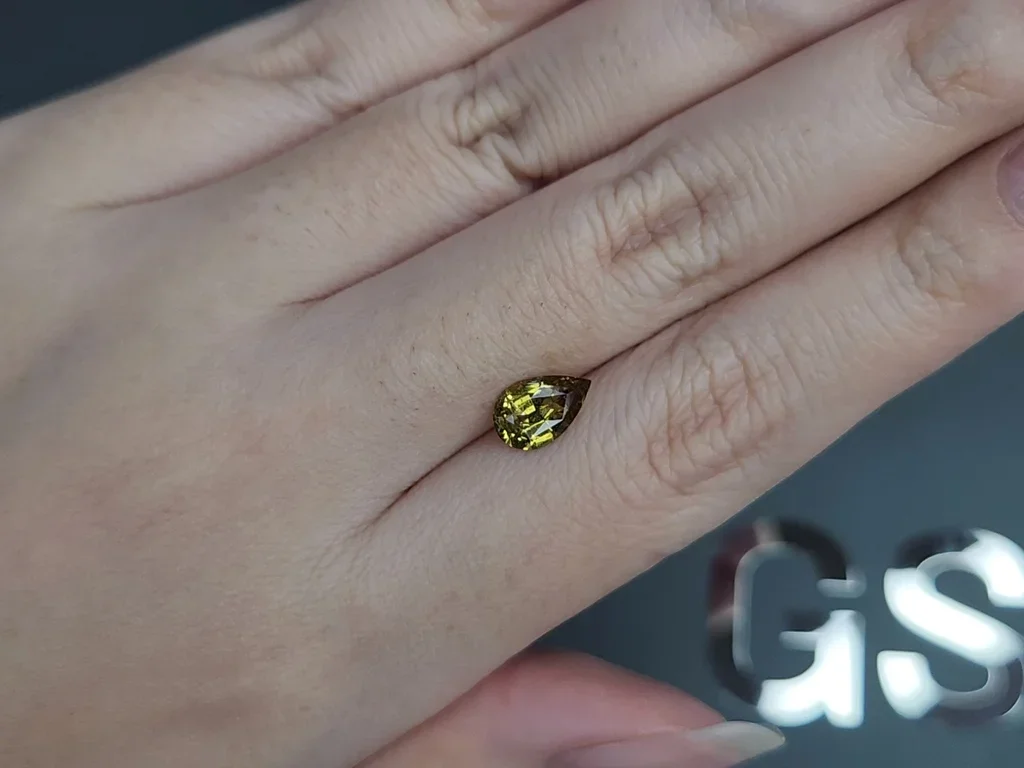 Unheated yellow sapphire pear cut  1.23 carats, Madagascar Image №2