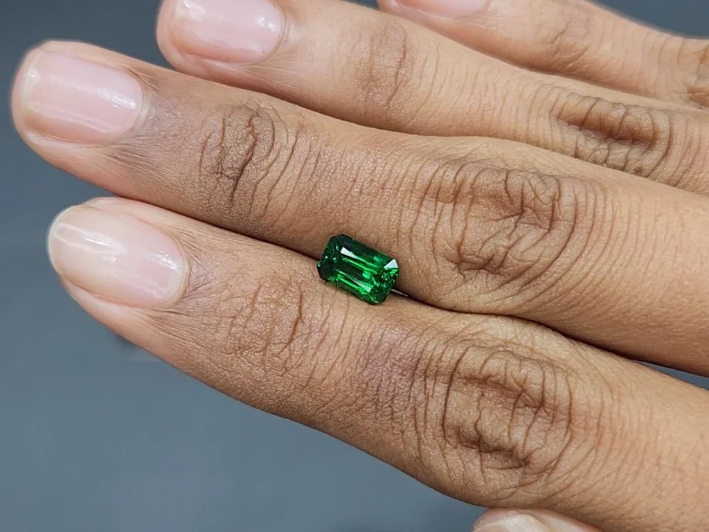 Garnet tsavorite Vivid Green octagon cut 1.55 carats, Tanzania  Image №2