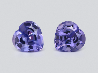 Pair of tanzanites heart shape 2.67carats, Tanzania photo
