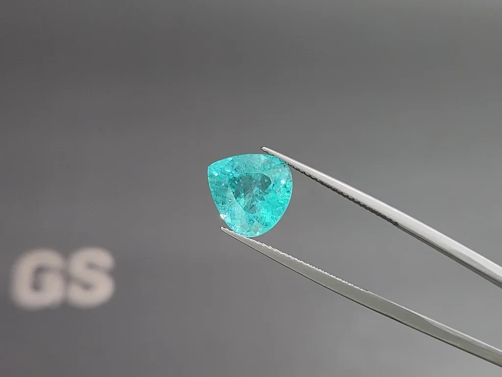 Neon blue Paraiba tourmaline in pear cut 4.49 carats, Mozambique Image №3