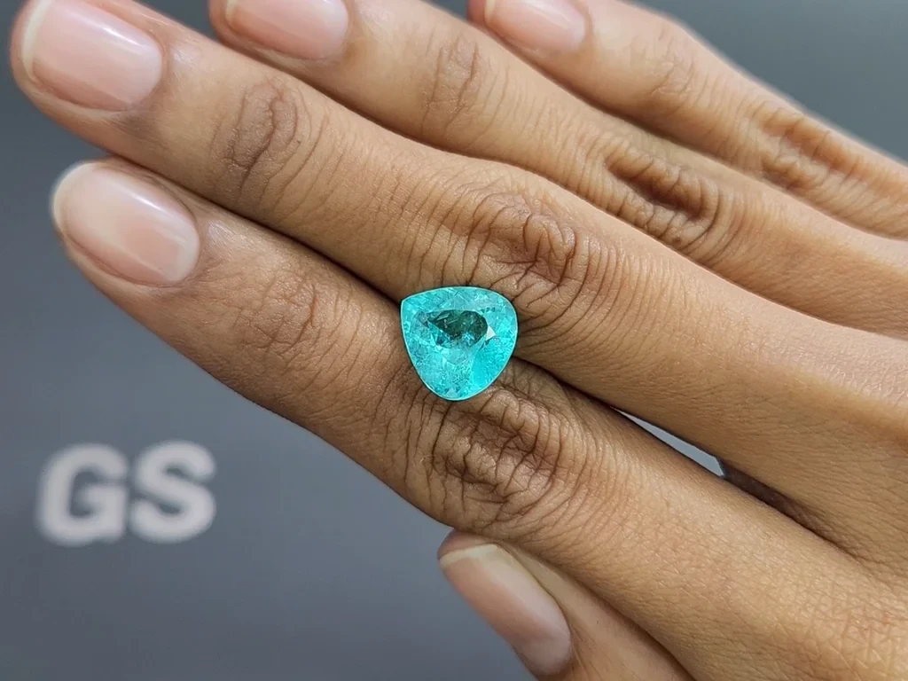 Neon blue Paraiba tourmaline in pear cut 4.49 carats, Mozambique Image №2