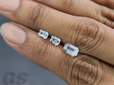 Set of aquamarines octagon cut  1.78 carats, Madagascar photo