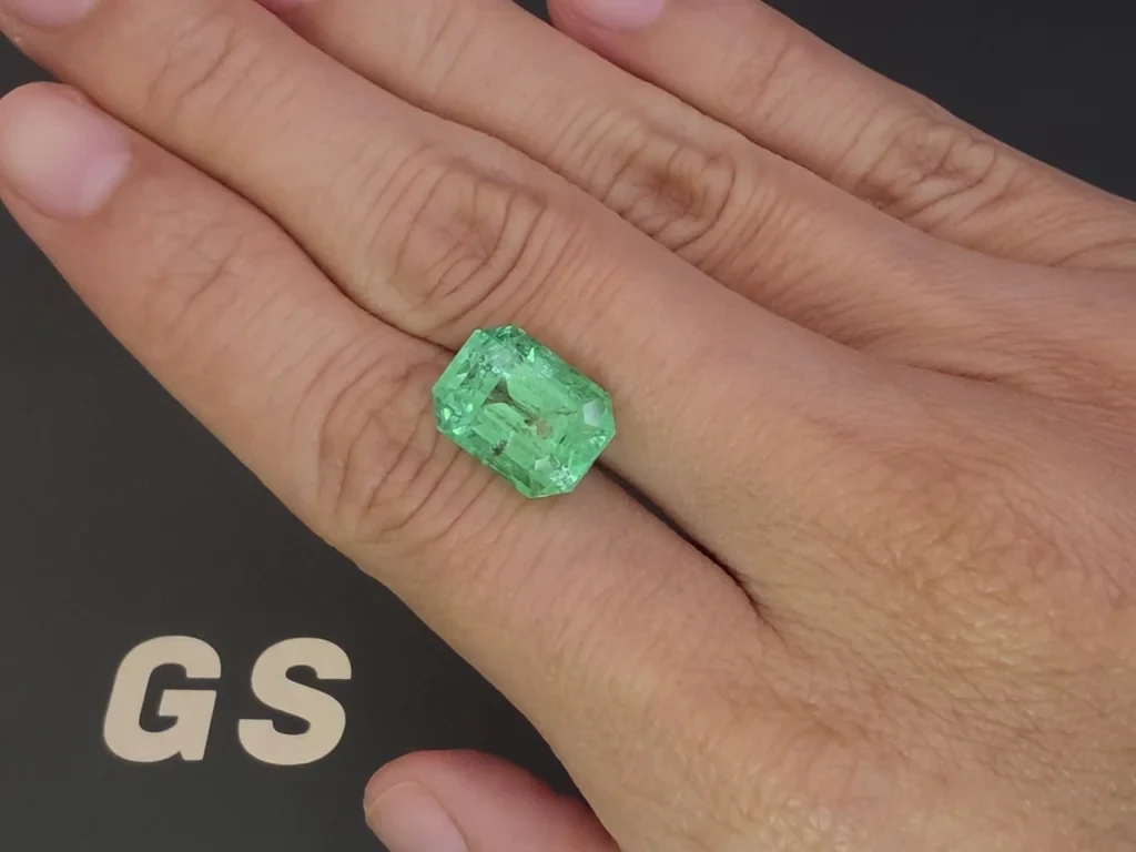 Tourmaline Paraíba Neon green octagon cut 7.58 carats, Mozambique Image №2