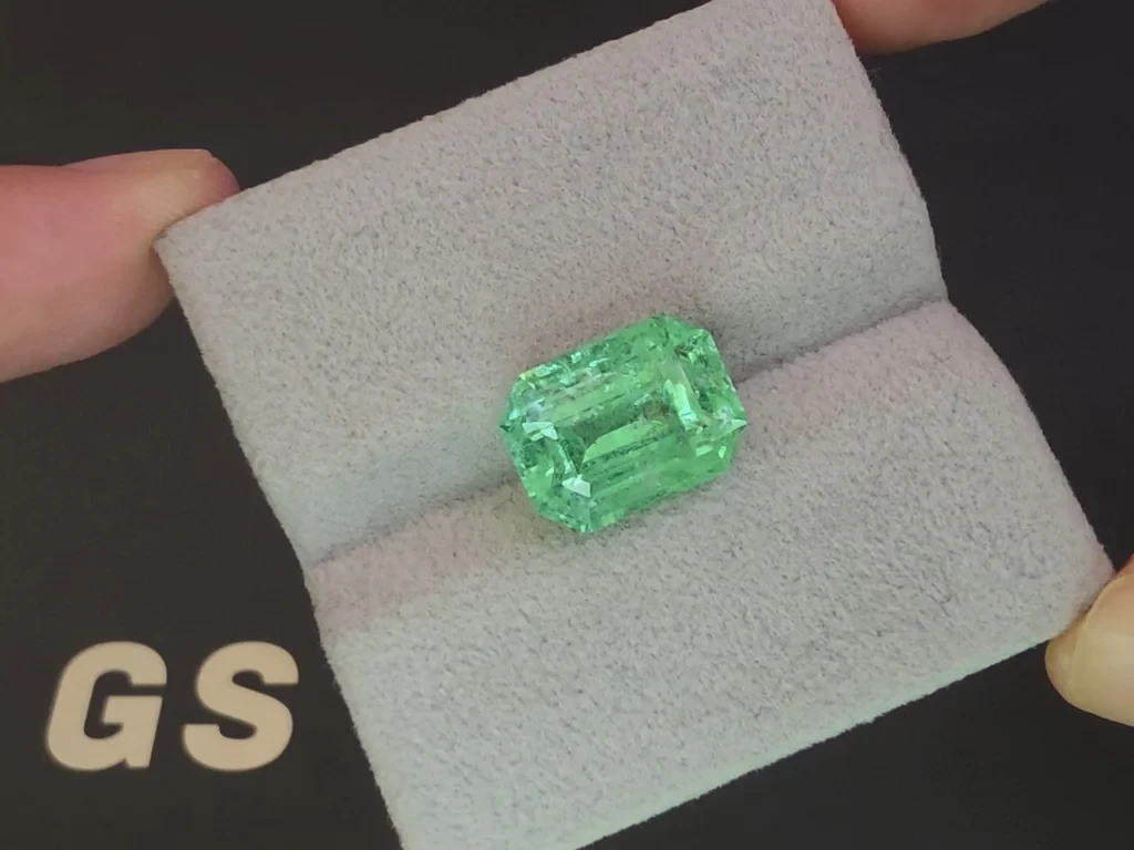 Tourmaline Paraíba Neon green octagon cut 7.58 carats, Mozambique Image №4