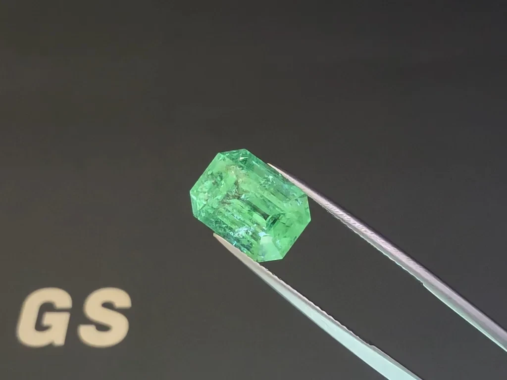 Tourmaline Paraíba Neon green octagon cut 7.58 carats, Mozambique Image №3