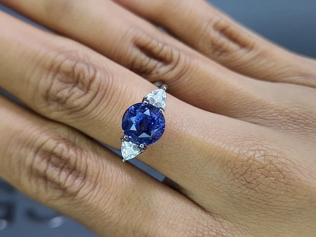 Unheated sapphire Cornflower Blue round cut 5.05 carats, Sri Lanka Image №5