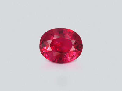 Unheated ruby Intense Red oval cut 1.18 carats, Mozambique photo