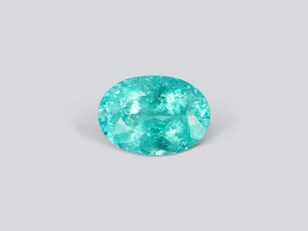 Neon greenish-blue Paraiba tourmaline in oval cut 6.11 carats, Mozambique Image №1