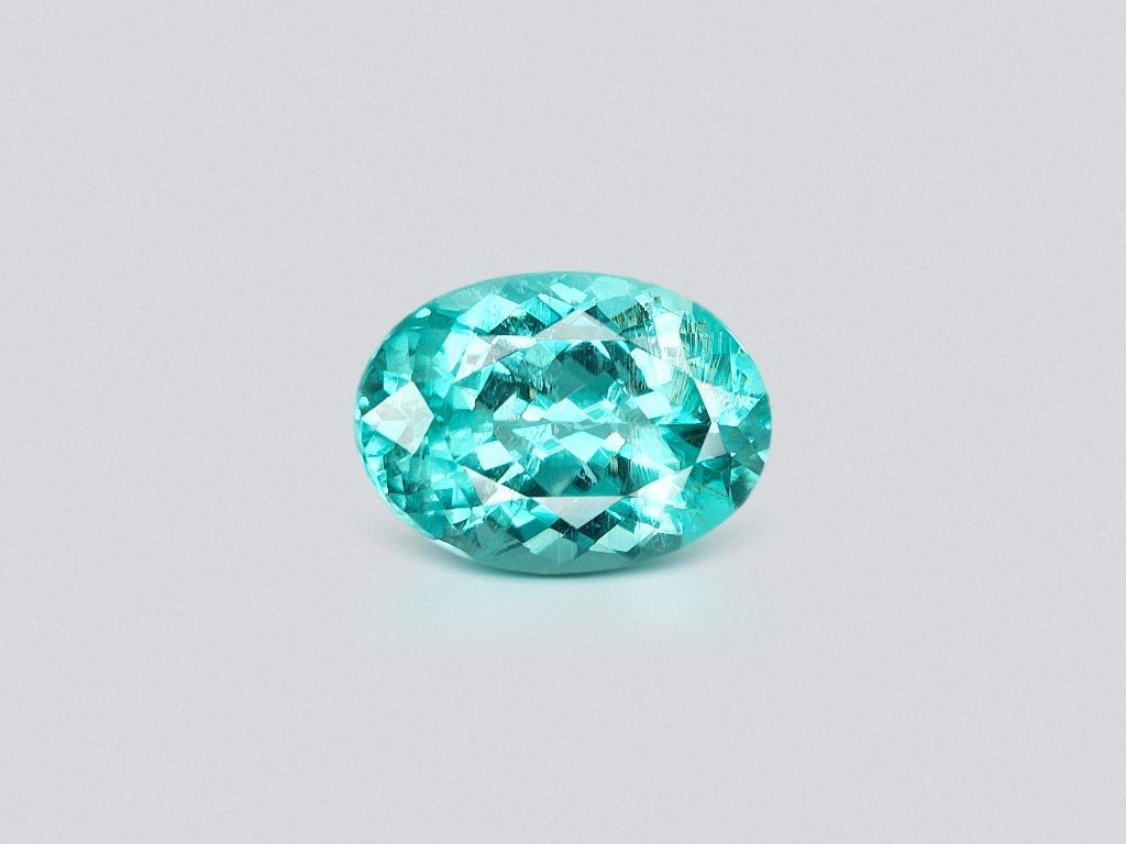 Neon greenish blue Paraiba tourmaline in oval cut 5.51 carats, Mozambique Image №1