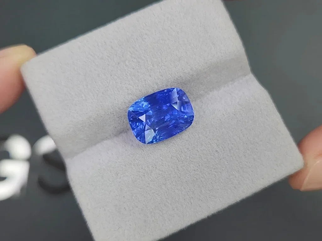 Unheated Intense Cornflower blue sapphire in cushion cut 8.00 carats, Sri Lanka Image №4