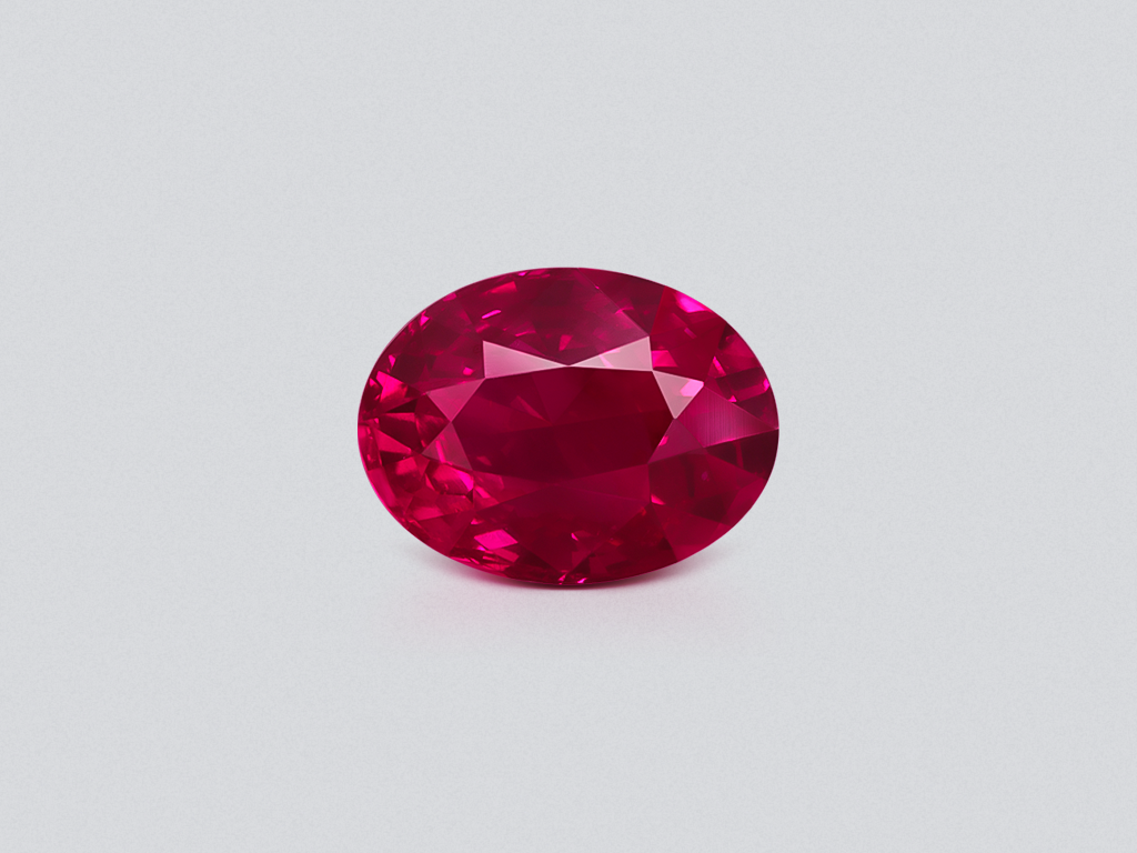 Unheated ruby Intense Red oval cut 1.51 carats, Mozambique Image №1