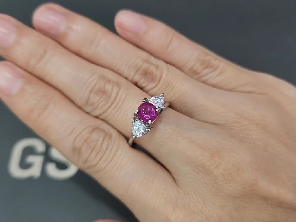 Unheated star ruby cut cabochon 1.06 carats, Burma Image №8