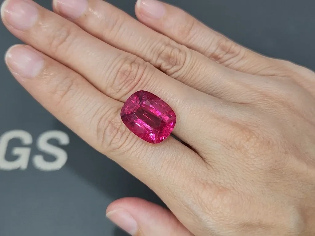 Rubellite tourmaline Hot pink in cushion cut 14.63 carats, Nigeria Image №2