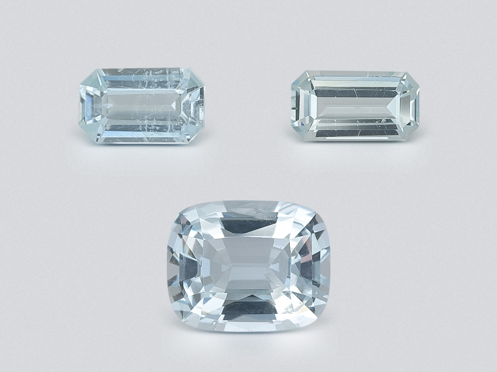 Set of aquamarines octagon cut 1.70 carats, Madagascar Image №1