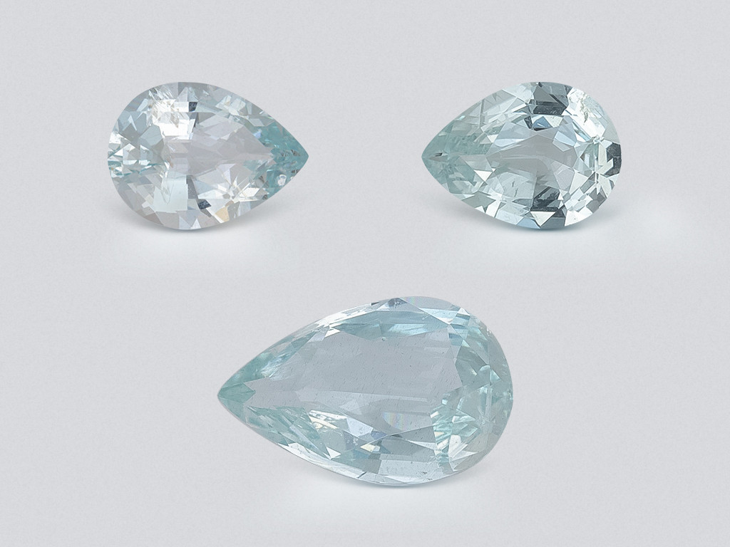 Set of aquamarines in pear cut 2.83 carats, Madagascar Image №1