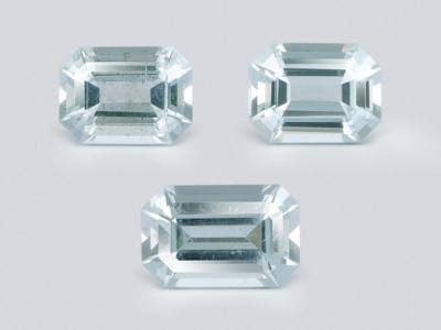 Set of aquamarines octagon cut  2.87 carats, Madagascar photo