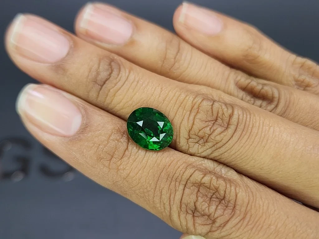 Garnet tsavorite oval cut  5.13 carats,  Africa Image №2