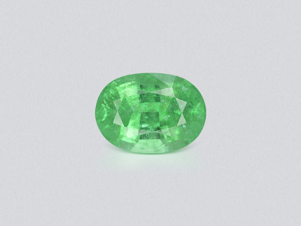 Tourmaline Paraíba Neon green oval cut 12.12 carats, Mozambique  Image №1