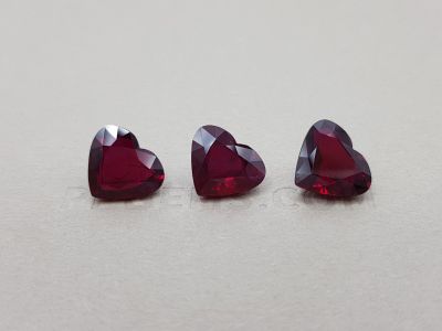 Set of heart cut rubies 12.66 ct, Mozambique photo