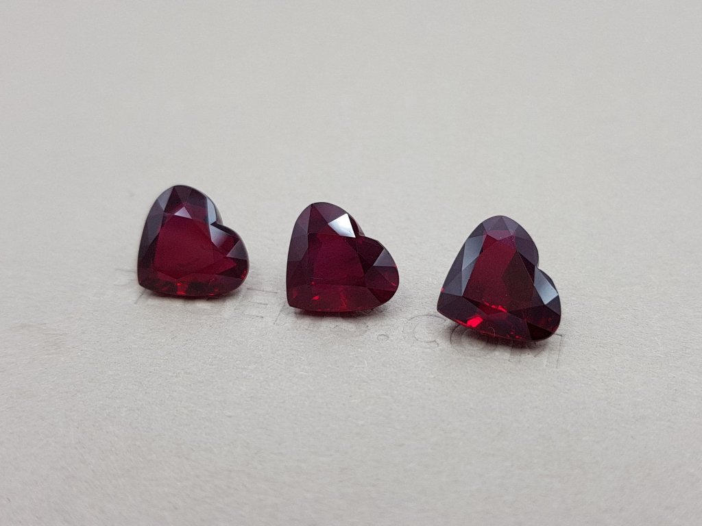 Set of heart cut rubies 12.66 ct, Mozambique Image №2